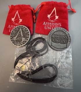 Assassins Creed Promo Lot Unity Coins And Necklace