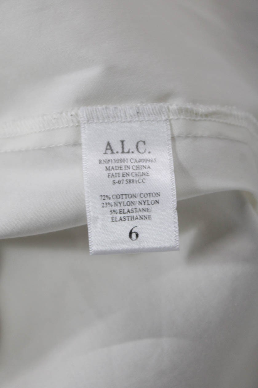 ALC Women Basic White Collared Button-Up Blouse L… - image 5