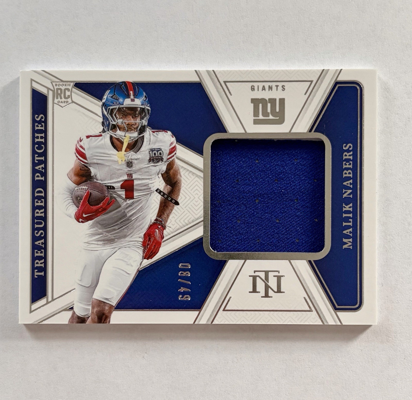 2024 National Treasures Malik Nabers Treasured Patches RC /49 Giants New York