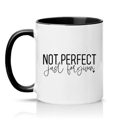 Not Perfect Just Forgiven Unisex 11 Unzen Keramiktasse Glaube religiös Geschenk