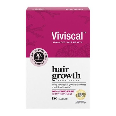 Viviscal Hair Growth Supplements for Women, 180 Count (Pack of 1), Red 