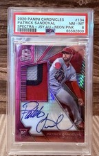 2020 Chronicles Patrick Sandoval Spectra Patch Auto Neon Pink /49 PSA 8