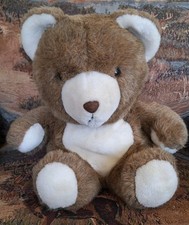 Vintage Teddy Bear Stuffed Animal Plush 1984 SWIB 14" Brown And White