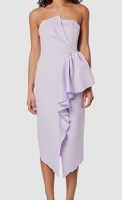Elliatt Women's Purple Lined Ruffle Wedding Reception Sheath Dress Size S