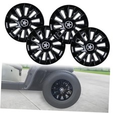 Gloss Black 8" Golf Cart Hub Caps Wheel Covers for EZGO Club Car Yamaha