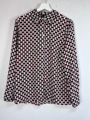 Les Essentiels De Monoprix Womens Geometric Print Button-Up Blouse Size 42 Multi