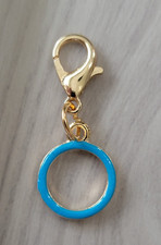 Blue Circle  Charm  Zipper Decoration  Lobster Claw Clasp  Keychain