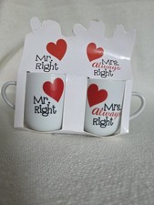 Produktbild - Espresso-Tassen Set für Paare „Mr. Right & Mrs. Always Right“ – 2-teilig OVP