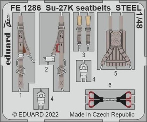 Eduard FE1286 1/48 Su-27K Seatbelts Steel for Minibase