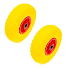 2x Wheel & 10 Inch PU Solid Puncture Proof Tyre 260x85 & Bearings Sack Truck