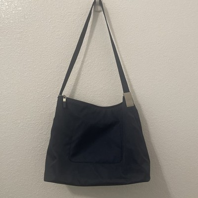 DKNY Nylon Shoulder Handbag Zipper Hobo Purse Bag Travel Workwear Navy