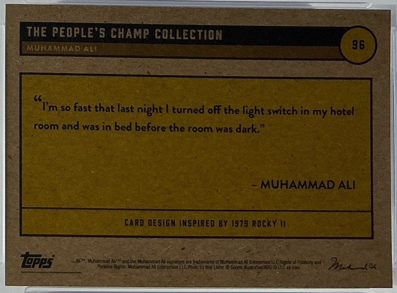 Muhammad Ali PSA 10- 2021 Topps Tribute Set ‘I Am So Fast That…’ -The Greatest view 8