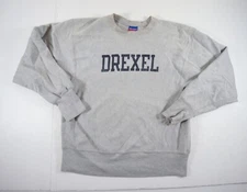 Vintage Drexel University Sweatshirt Mens Large Gray Reverse Weave Crewneck Y2K