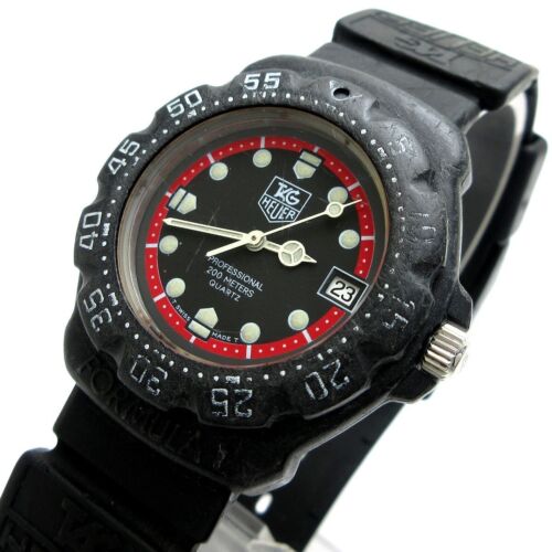 Tag Heuer F1 Black Date Watch Swiss Quartz 383.513/1 34mm Used - Picture 1 of 8