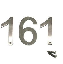 Screw On House Numbers - No 161 - Stainless Steel - 10cm - Door, Fence, Gate