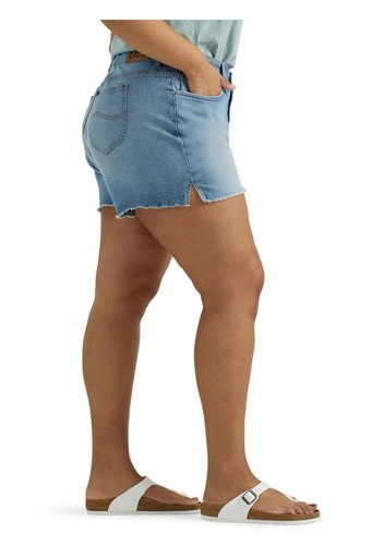 LEE Heritage Women’s Size 26W High Rise Loose Fit Shorts Cut-Offs 4.5” Inseam - Picture 4 of 9