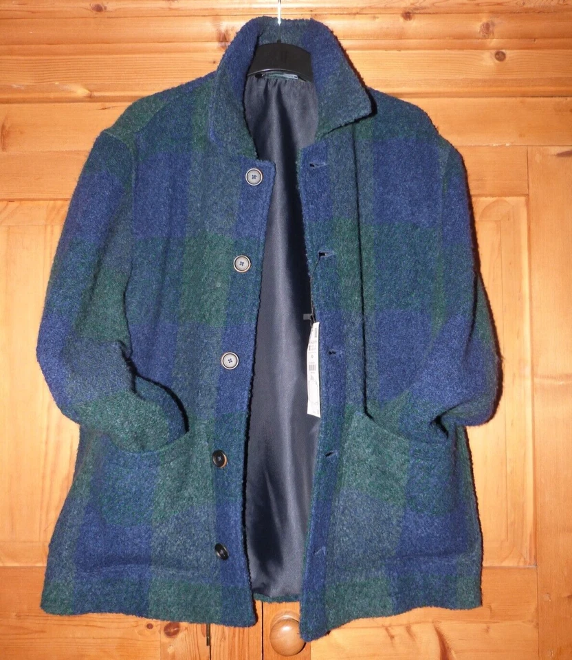 Mens ZARA Green/Navy Check Casual Jacket Size Medium - Image 4 of 4