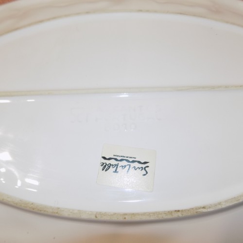 Platter Sur La Table White Ceramic Serving Raised Fish Pattern 19.5" Portugal - Picture 6 of 6