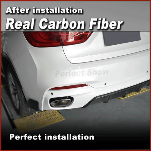 Difusor para BMW X6 F16 M paquete carbono difusor trasero faldón trasero alerón enfoque - Imagen 5 de 12