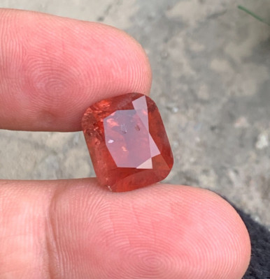 10.05 Carats Reddish orange Tourmaline, Cushion Shape from Africa
