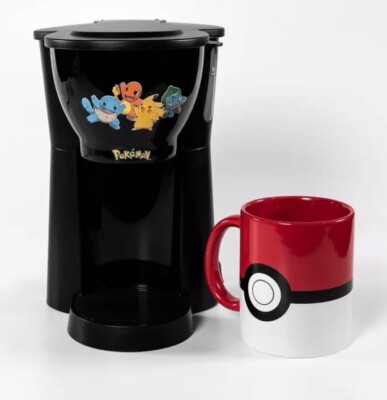 Pokemon One Cup Coffee Maker & Pokeball Mug Pikachu Squirtle