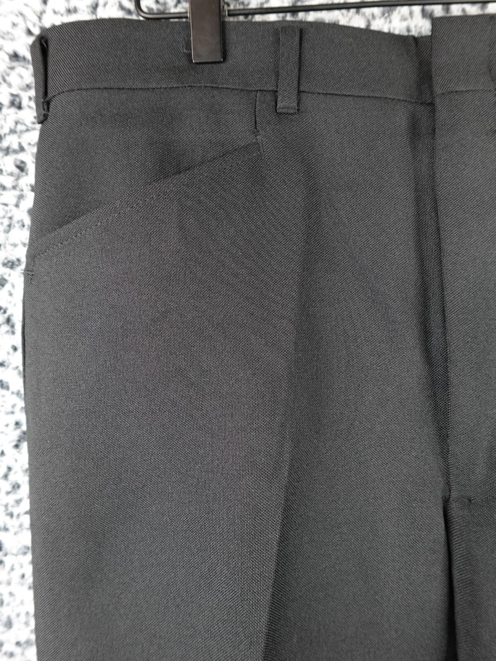 Vintage Haggar Slacks Mens Size 33x25 Black High Rise Dress Pants Made In USA - Image 2 of 4