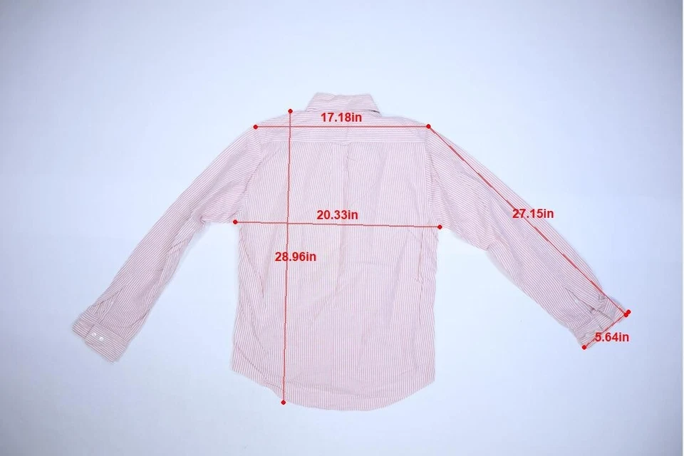 Camisa de Vestir Gant Michael Bastian Rosa Blanco Rayas Con Botones Manga Larga Hombres M Foto 4 de 4