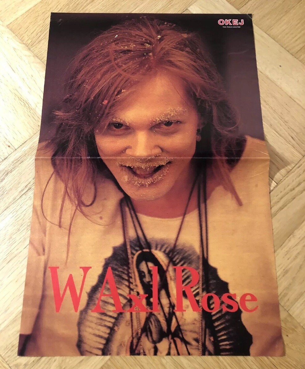 Axl Rose 1990s Guns N Roses Poster Swedish Music magazine Okej