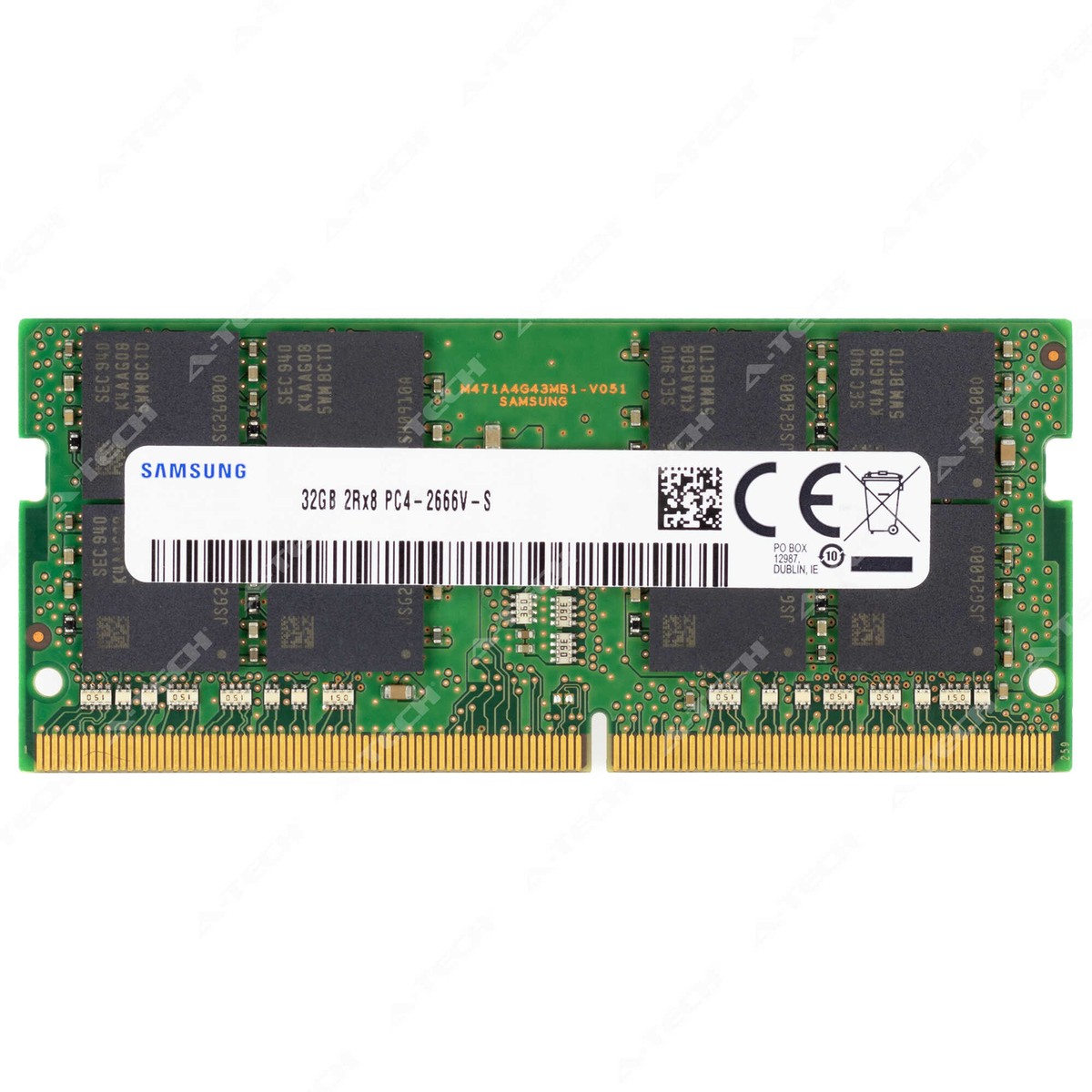 Samsung 32GB 2Rx8 PC4-2666V SODIMM DDR4-21300 Non-ECC 260-Pins