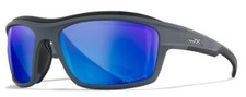 New WILEY X OZONE Matte Grey Frame with Captivate Blue Mirror with Gasket Foam