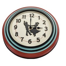 Vintage 50's themed Dance Rock and Roll Wall Clock 10.5" Round