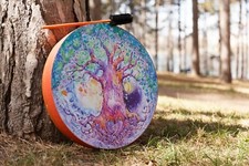 Shaman Vegan "Love Tree" Drum 20'', sound healing instrument, spiritual drum