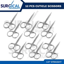12 Pcs Cuticle Scissors ManiCure Pedicure Nail Sewing Embroidery 3.5" Straight