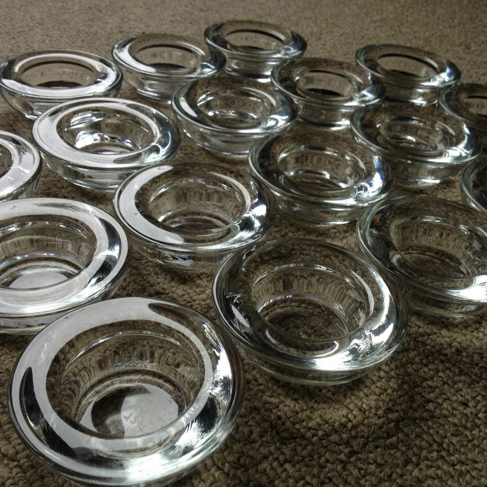 "Lote 18 candelabros de vidrio transparente luz de té boda fiesta centro de mesa 3""x3/4""" Foto 3 de 4