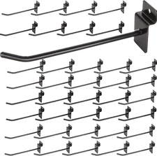 32Pack Slatwall Hooks, 8" Heavy Duty Panel Display Hook, Commercial Grade Slat B