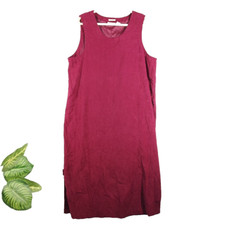 Vintage WHITESTAG Maxi Shift Dress Size Peachskin feel Burgundy Woven