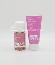 Victoria's Secret Pink Fresh  Clean Travel Size Body Mist  Lotion Set of 2