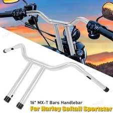 MX T Bars 16" Rise Handlebar For Harley Dyna Wide Glide Softail Deluxe 883 1200