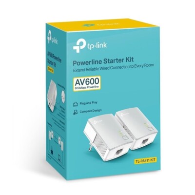 TP-LINK AV600 TL-PA411 Powerline Adapter Starter Kit PACK 2PCS X LAN 600Mbps