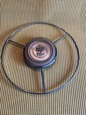1950'S ? RARE BUICK STEERING WHEEL CENTRE / HORN PUSH CHROME RING CLASSIC CAR