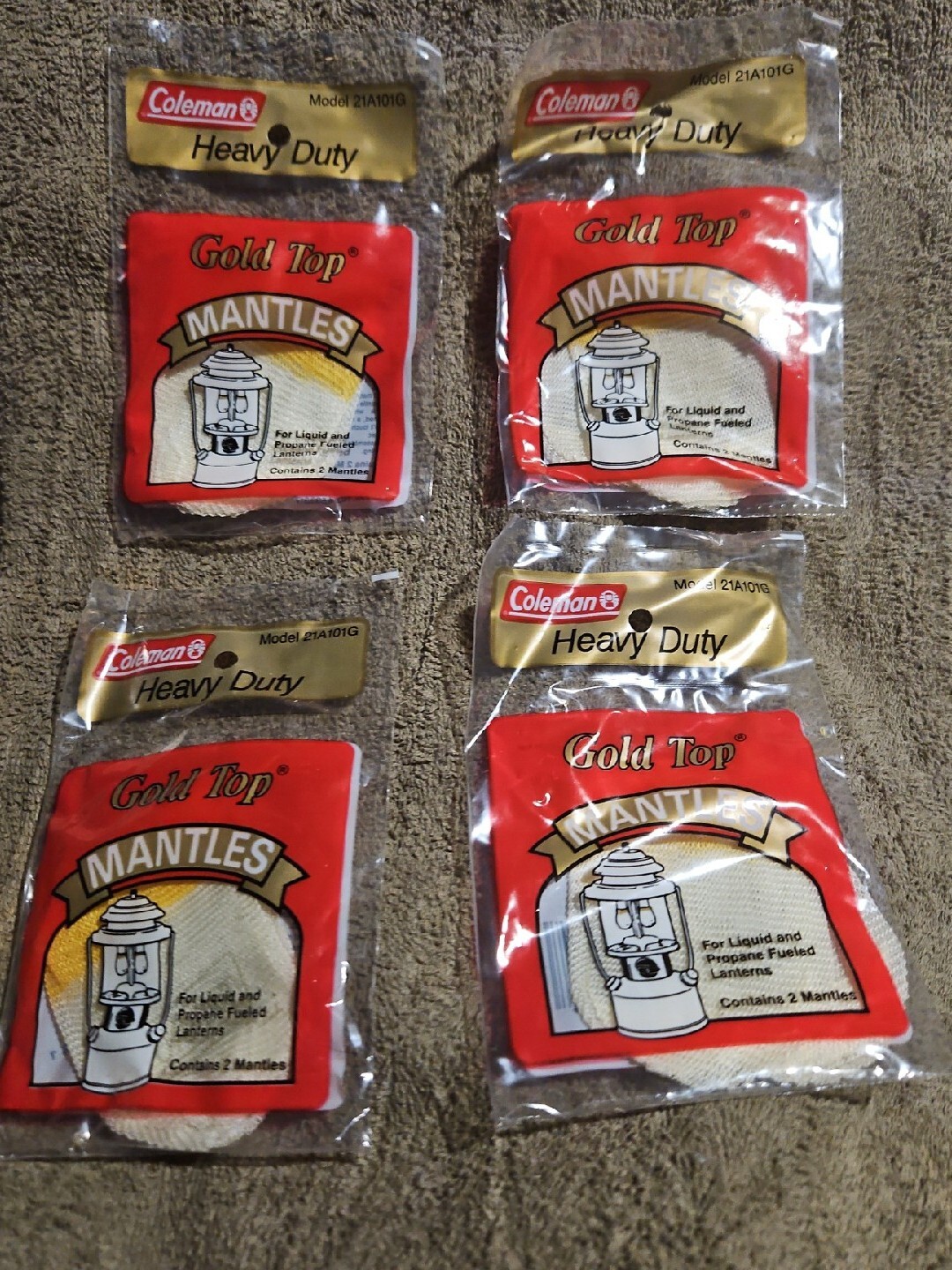 Coleman Gold Top Heavy Duty Lantern Mantles, 4 Packages W/ 8 Mantles
