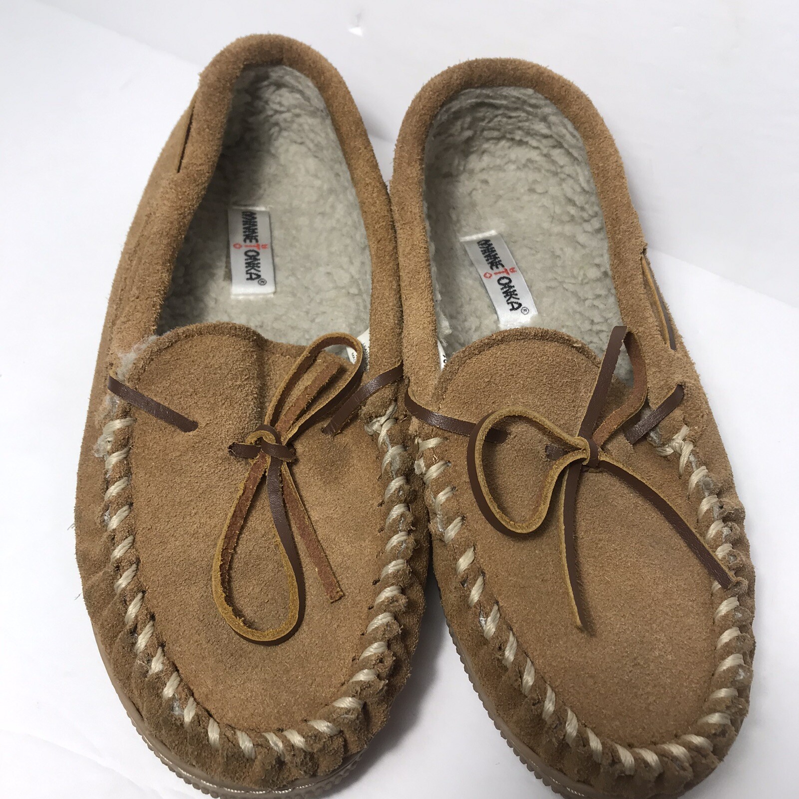 SAOLA Pantofole mocassino Minnetonka pelle suola rigida fodera in pelliccia sintetica donna 5