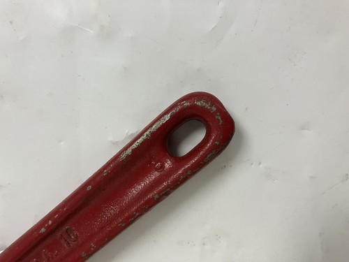 VINTAGE RIGID 10" Heavy Duty Pipe Wrench USA The Ridge Tool Co. Elyria Ohio - Picture 6 of 8