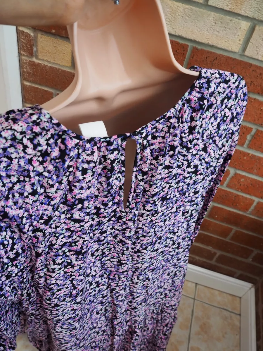 H&m purple floral dress store