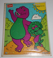 VINTAGE 1993 PLAYSKOOL Barney  Baby Bop It's a Super-Dee-Duper Day 6 PC Puzzle