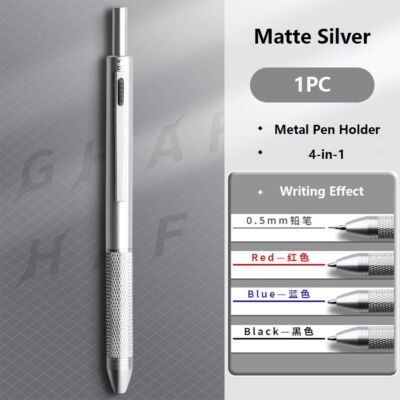 4 in 1 Multi-Function Pen Press Type Ballpoint Pen Neutral Pen  Student Gift