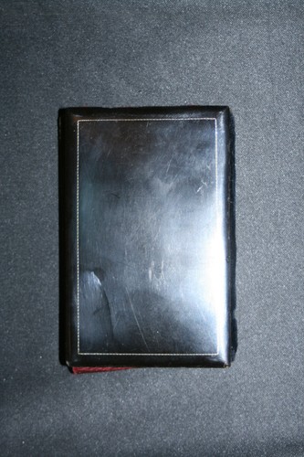 ancien étui à carte en carton laqué et argent travail de Pont à Mousson XIX ème - Picture 2 of 3