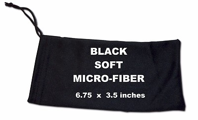 QTY of 2  Black Sunglasses Sunglass Glasses Pouch Case very soft + Lens Cleaner 