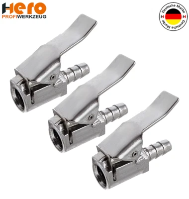 HERO WERKZEUG HERO Hebelstecker Ventilstecker Reifen 3er SET Druckluft Klemmnippel 6mm