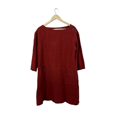 knee length dresses for ladies Linen shirt dress with 3/4 sleeve 2356# – Xiaolizi main image 0